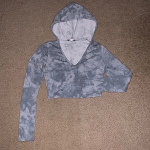 Cute cropped hoodie shirt. Light blue fashion nova XS